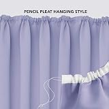Deconovo Energy Saving Blackout Curtains Pencil Pleat Panels Light Purple 79in view 4