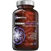OmniBiotics Organic Evening Primrose Oil for Women &ndash; Clinical Strength 1500mg per Capsule, 10% GLA, Cold-Pressed, Non-GMO, Hormone Balance for Women &ndash; 120 Vegan Softgel Capsules