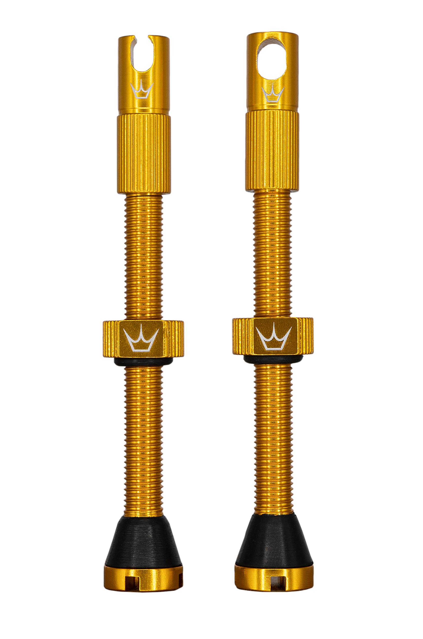Peaty's x Chris King MK2 Tubeless Valves - Integrated Valve Core & Spoke Key Presta Valve Caps, 7075 Aluminium Tyre Valves for All Tubeless Ready Rims, MTB, Road & Gravel Compatible, 60mm Gold