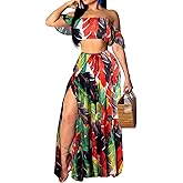Sexy Two Piece Sets for Women Vacation Elegant Sleeveless Top Long Split Maxi Dress Beach Swimwear