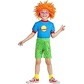 Toddler Rugrats Chuckie Halloween Costume with Shirt, Shorts, Wig & Glasses | Nickelodeon TV Character Outfit for Boys