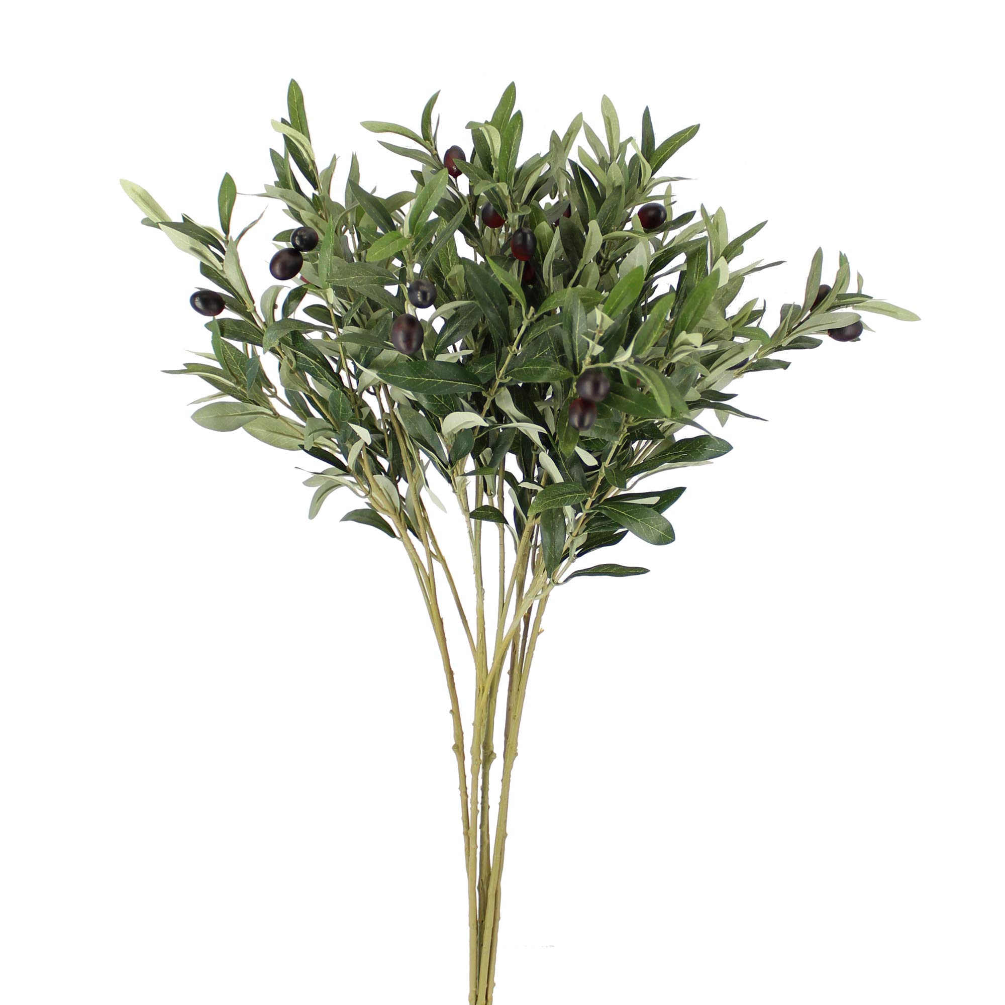Unique Forest Arts 5 pcs 28" Silk Fake Olive Branches with Fruits Leaves Spray Foliage Branch Fake Leaves Branch for Home Office Crafts Decoration Artificial Olive Stems