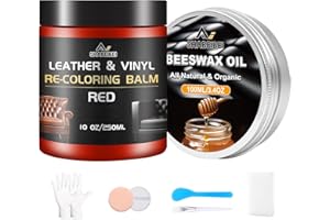 SHABEIBEI Leather Repair Kit Recoloring Balm Cleaner Conditioner Waterproof Beeswax Oil for Car Seat Furniture Couch Shoe Leather Vinyl(Red)