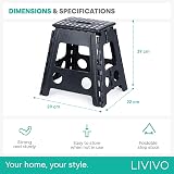 LIVIVO Folding Step Stool Two Tier Anti Slip Lightweight Compact view 8