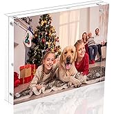 NIUBEE 5x7 Acrylic Frame, Clear Picture Frame 20% Thicker Block,Frameless Acrylic Frames Double Sided,Magnetic frames Display Desktop for Office/Home
