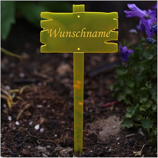 Acrílico cristal – Etiquetas para plantas (aspecto de madera Tabla ...