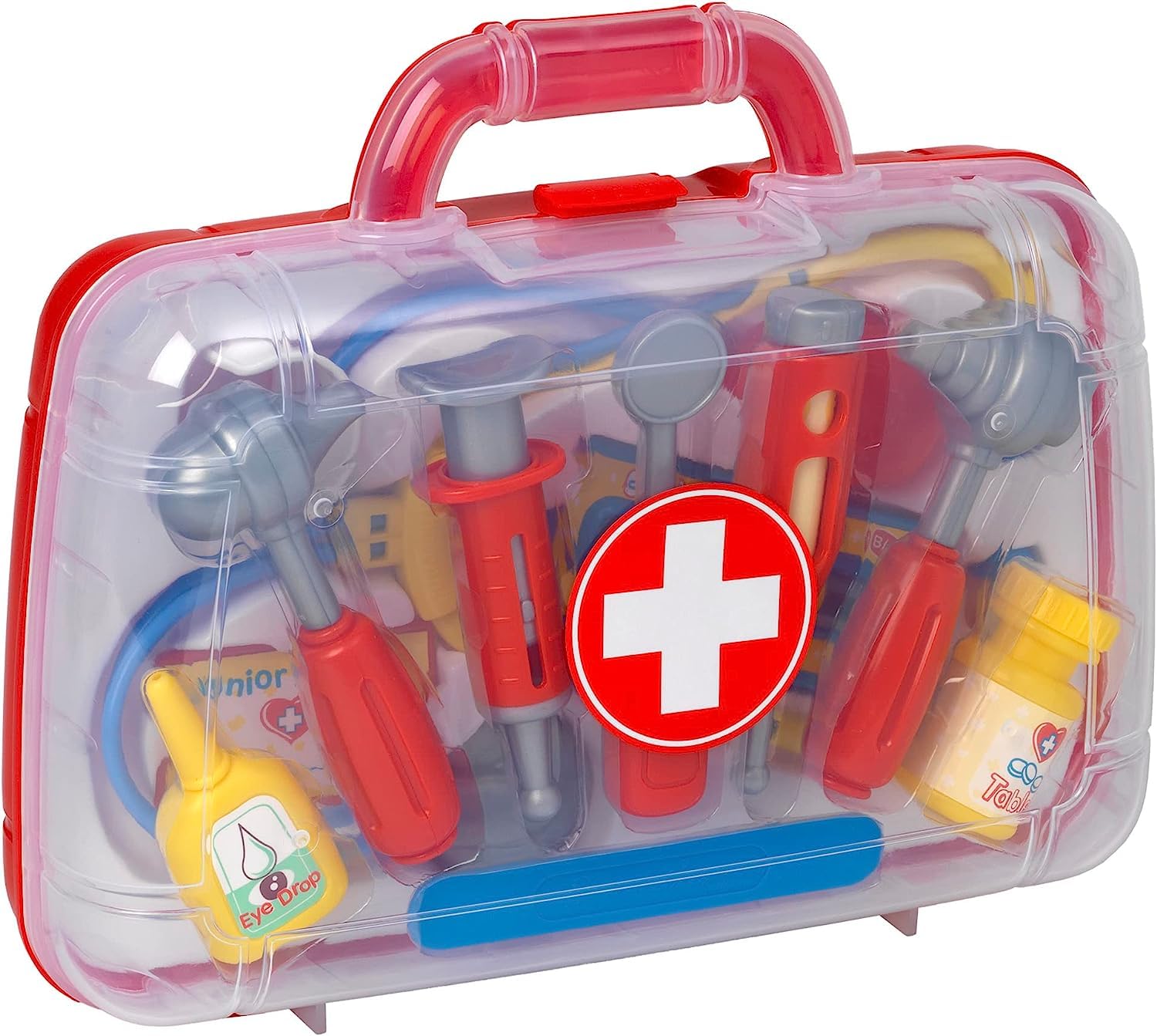 PETERKIN | Classic Doctor's Medical Carry Case Toy | 11 piece, brightly coloured, plastic doctor's set in a sturdy 30cm carry case | Roleplay Toys | Ages 3+, Red — image 1
