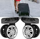 Les-Theresa Suitcase Wheels 1 Pair Double Row Spinner Luggage Replacement view 5