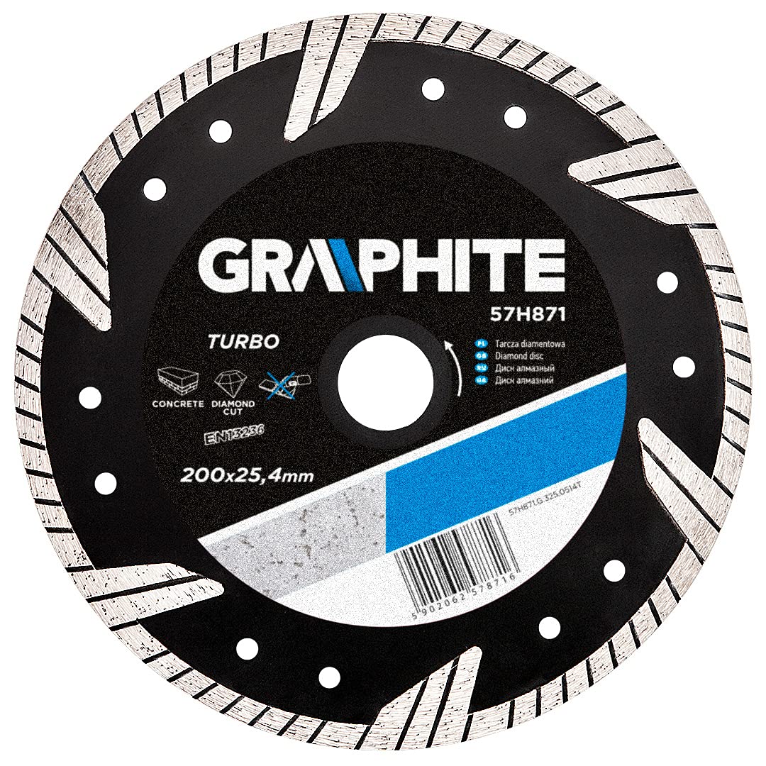 Graphite professional turbo diamond disc blade 200x25.4 wet & dry cutting (GRA 57H871)