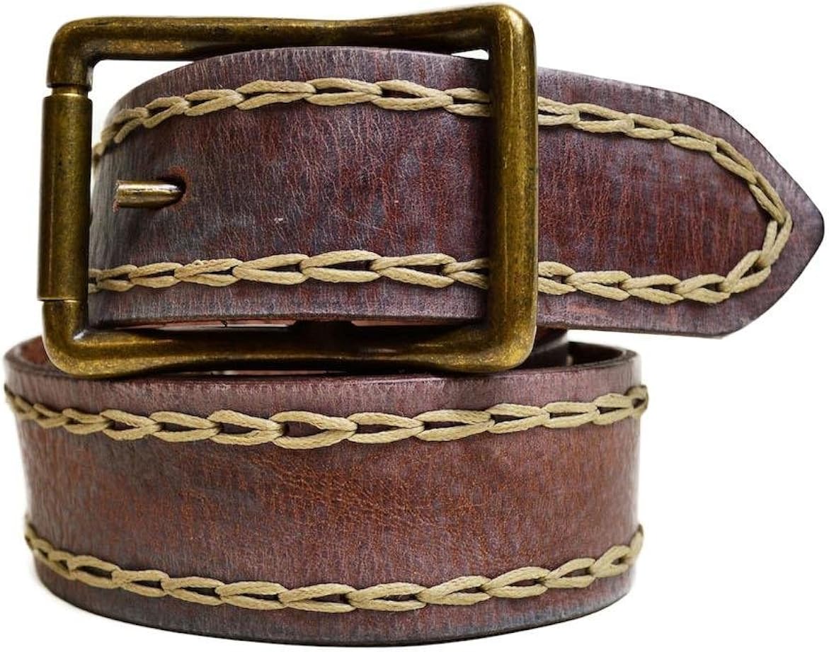 True Religion Women's Belt Distressed Leather Brown XSmall