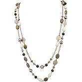 Bocar Long Necklaces for Women Trendy, Boho Layered Crystal Beaded Collar Necklaces for Women, Fashion Statement Necklaces Jewelry