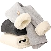 Chicduo 3 Pack Girls Fleece Lined Leggings Kids Winter Thick Warm Pants Fleece Pants Girls