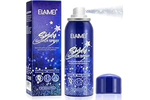 HANYWIL Body Glitter Spray, Glitter Spray for Hair and Body, Glitter Hairspray for Clothes, Quick-Drying and Long-Lasting Body Shiny Spray for Stage Makeup and Festival Rave 2.11Fl Oz