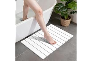 SEROPY Stone Bath Mats for Bathroom, Non-Slip Stone Shower Mat 24 x 16 Super Absorbent Diatomaceous Earth Bath Mat, Quick Dry Leakproof Bathroom Drying Mats Easy to Clean Home Floor Decor RV Essentials