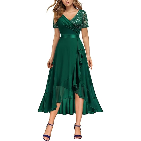 Amazon.com: Ever-Pretty Women's Double V Neck A Line Ruffle Hem Backless  High Low Chiffon Bridesmaid Dresses Vestidos Elegante Burnt Orange US02 :  Clothing, Shoes & Jewelry
