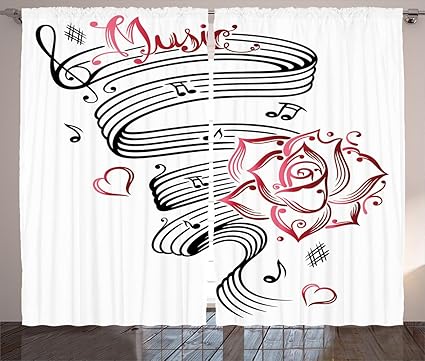 Tattoo Decor Rideaux Par Ambesonne Crayon Dessin Romantique Hourglass Symbole D Amour Eternel Avec Roses D