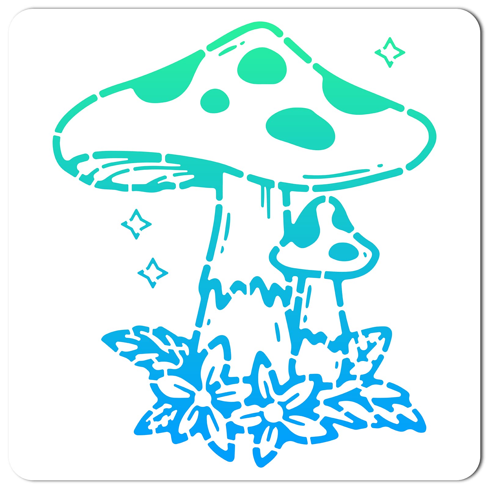GORGECRAFT 30x30CM Mushroom Pattern Templates Drawing Painting Stencils Large Reusable Plastic Square Stencils Sign for Painting on Wood Wall Scrapbook Card Floor Tile Drawing DIY Home Decor Crafts