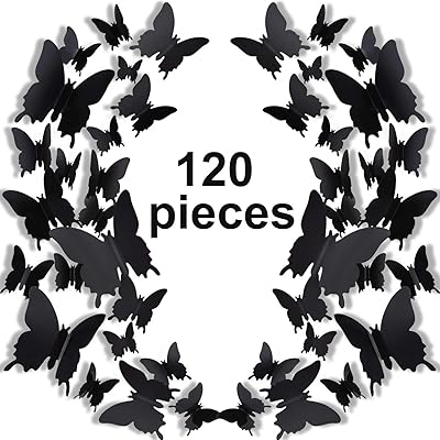 Download Buy 120 Pieces 3d Butterfly Wall Stickers 3 Sizes Removable Butterfly Mural Decals For Baby Kids Room Wedding Home Fridge Diy Art Decor Black Online In Turkey B089w8xrhg