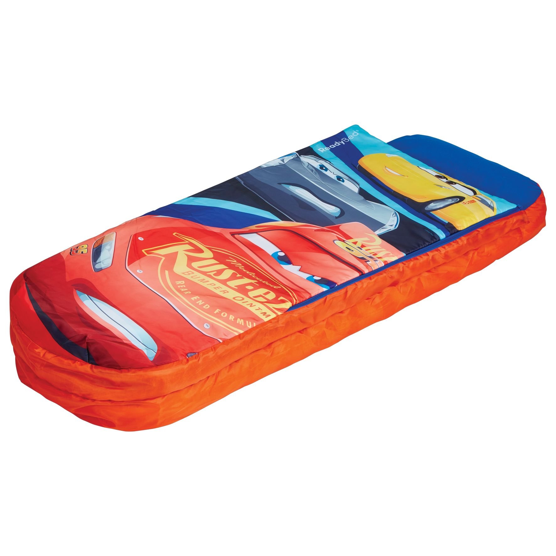 Disney Cars Junior ReadyBed - Inflatable Kids Air Bed and Sleeping Bag in one, Blue/Red, 150 x 62 x 20 cm