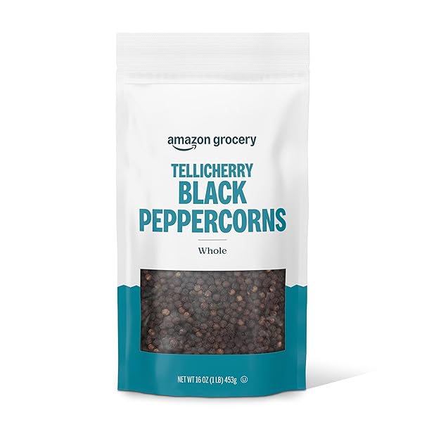 AMAZON GROCERY, TELLICHERRY WHOLE BLACK PEPPERCORN, 16 OZ