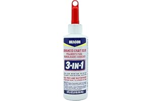 BEACON 3-in-1 Advanced Craft Glue - Fast-Drying, Crystal Clear Adhesive for Wood, Ceramics, Fabrics, and More, 4-Ounce