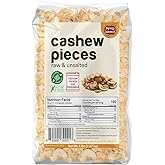 Spicy World Raw Cashew Pieces 5 LB Bulk Bag - Unique Vacuum Package To Retain Freshness! Natural, Raw & Unsalted Cashews for
