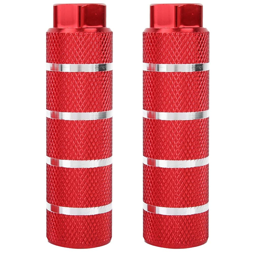 Demeras Bike Pegs Bike Foot Pegs Anti-slip Rear Feet Pedals Aluminium Alloy Large Hole Mountain Bike Rocket Launcher Rear Foot Pedal(Red)