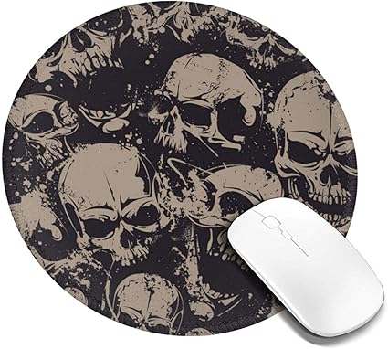 Amazon マウスパッド 可愛い おしゃれ かわいい スカル スケルトン 小型 レーザー 光学式マウス対応 直径cm 円形 滑り止め プリント 仕事 ゲーム ラバー 丸型 ゴム製 個性的 おもしろい 家電 カメラ