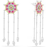 Navicia Color Blast Nubian Desert Star Brass Dangle Earrings, Vibrant Geometric Design