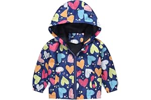 Toddler Baby Cute Jacket Girls Boys Cartoon Windbreaker Coats Spring Rain Jacket Hooded Zip Light Outerwear Fall Coat