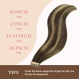GOO GOO Tape In Hair Extensions 20pcs 50g 14in Balayage Chocolate to Strawberry view 6