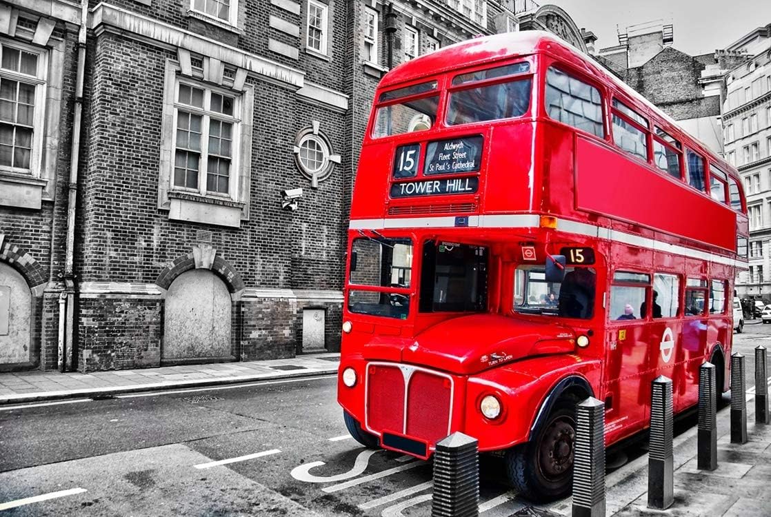 Puzzles, Wooden Puzzles 300/500/1000 Pieces，London Red Bus Adult Creative Gift Decompression Jigsaw Puzzles Cartoon Educational Toys for Children (Size : 300)