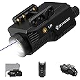 Skywoods Laser Light Combo - 800 Lumens Laser Beam and Flashlight for Pistol Rifle with Picatinny 1913 Rail, Tactical Blue Gun Laser Light Combo, USB C Rechargeable 500mAh Battery