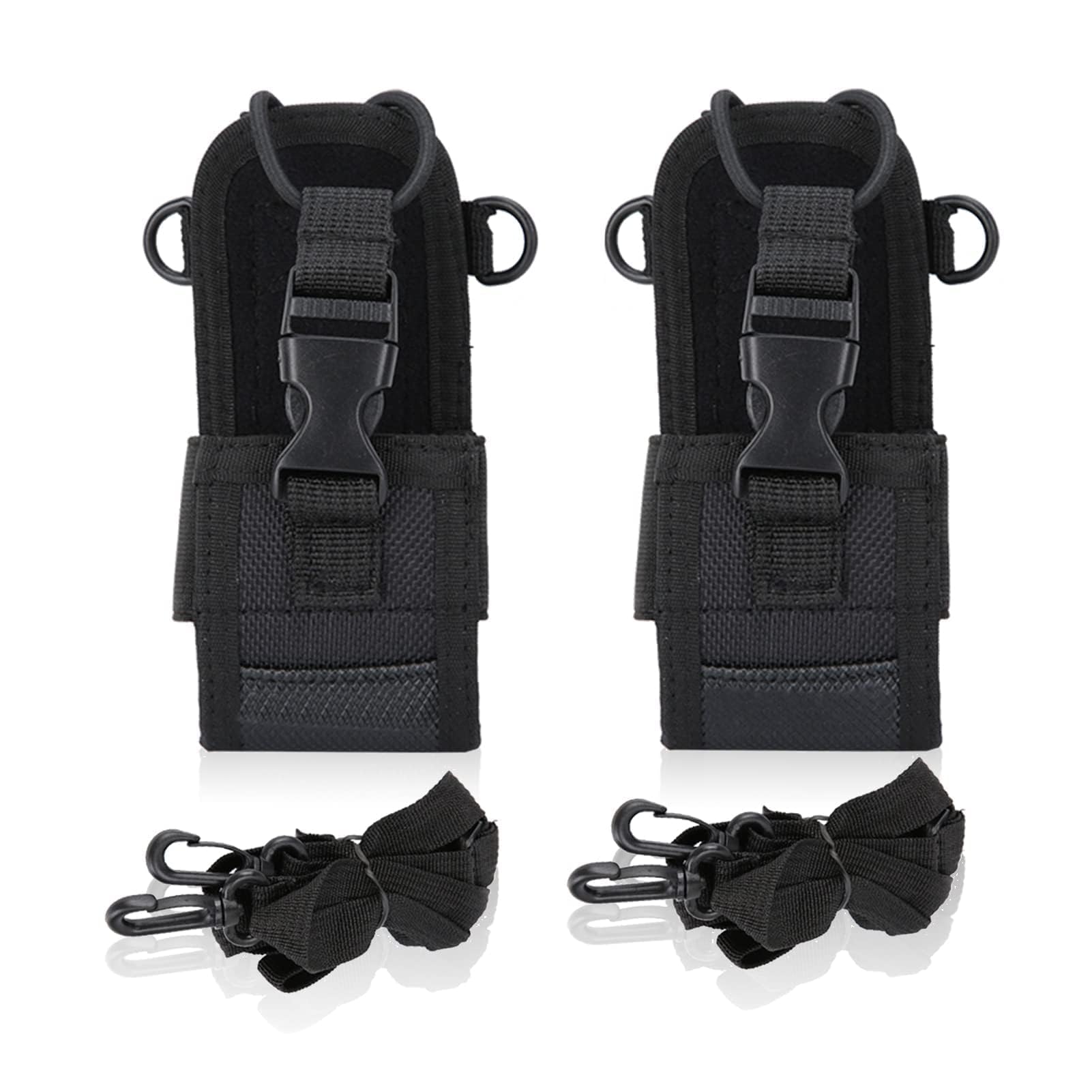 Agatige 2Pcs Radio Case/Radio Holder, Multifunction Pouch Case Holder for 2 Way Radios, Walkie Talkie Pouch with Adjustable Shoulder Strap for GPS Phone Two WayRadio