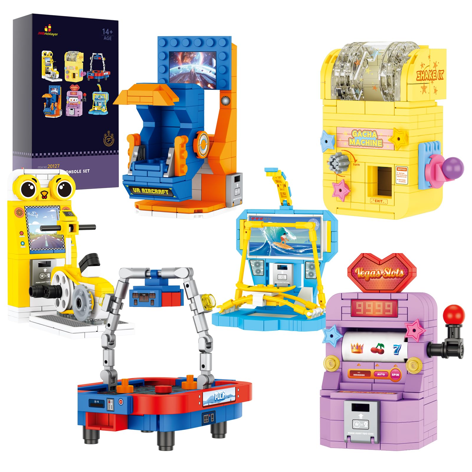 Photo 1 of JMBricklayer Funny Game Party Favors Building Set 20127, 6 Mini Game Console Collectible Model, Micro Blocks Sets Toys Party Supplies Gifts, Goodie Bags, Birthday, Christmas