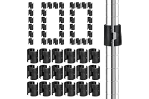 AEMYGO 200 Pack Wire Shelving Shelf Lock Clips, 1 Inch Wire Shelf Clips for Post Shelving, Shelving Sleeves Replacements for Wire Shelving System (100 Pairs)