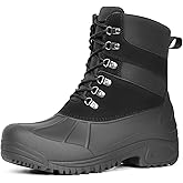 Furuian Winter Steel Toe Boots for Men Waterproof Safety Work Boots for Men Insulated Winter Snow Boot Mens Non Slip Hiking Duck Boot