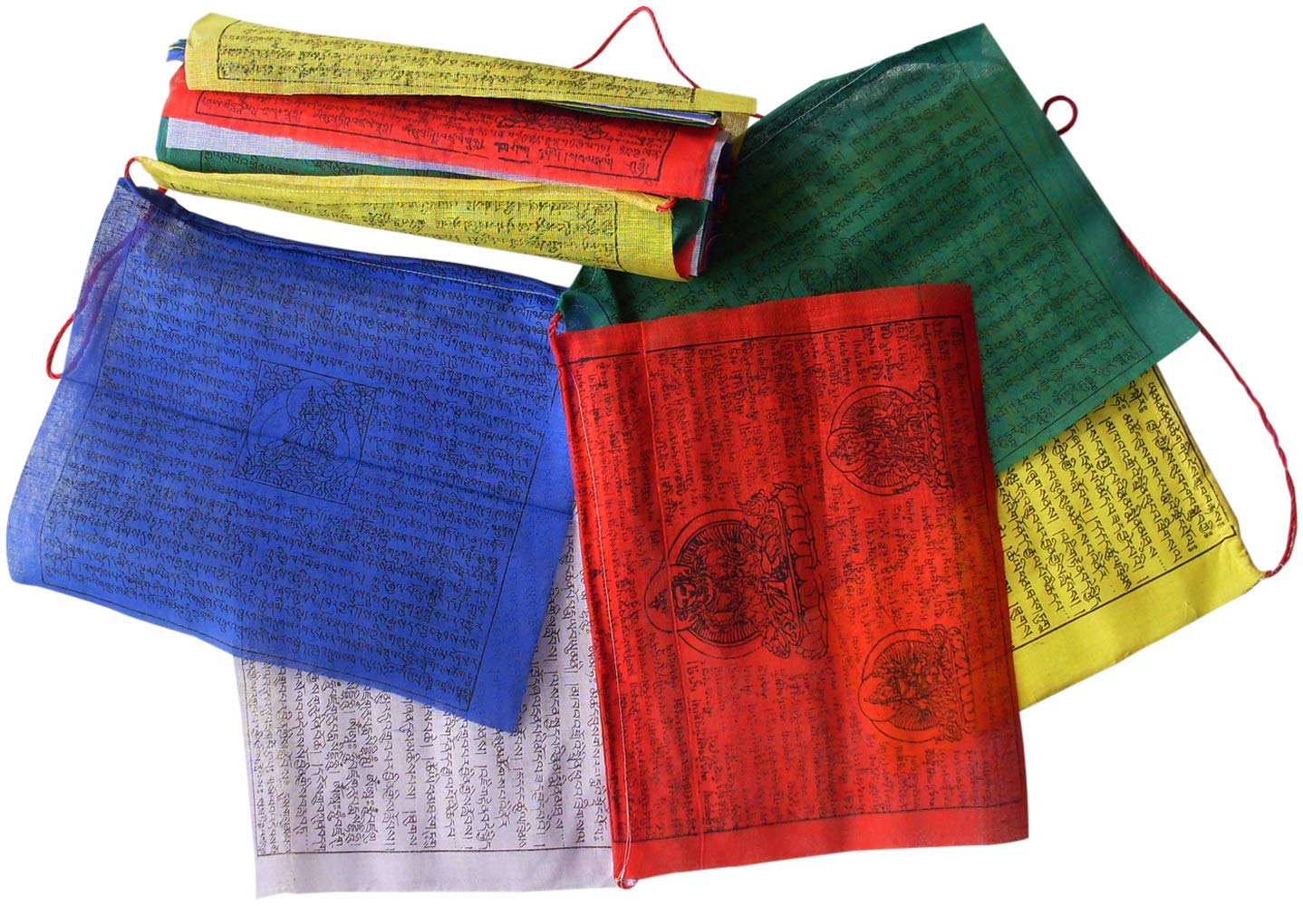FAIR TRADE NEPALESE TIBETAN BUDDHIST WIND HORSES PRAYER FLAGS - 25 STRING 22CM x 16CM by NATURAL FLOW