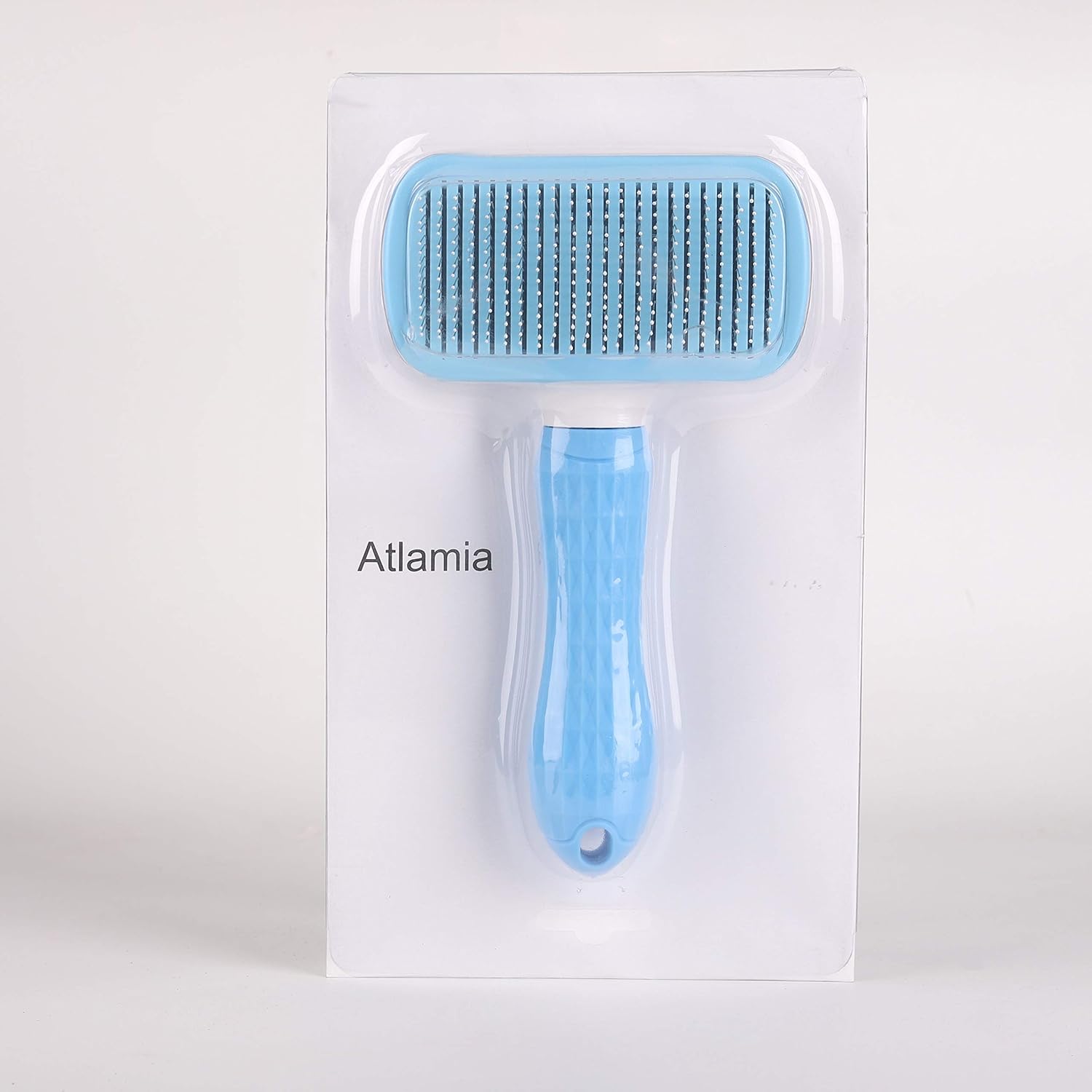 Atlamia Self Cleaning Slicker Brush, Dog Brush & Cat Brush with Massage Particles, Removes Loose Hair & Tangles, Skin Friendly & Promote Circulation-Blue
