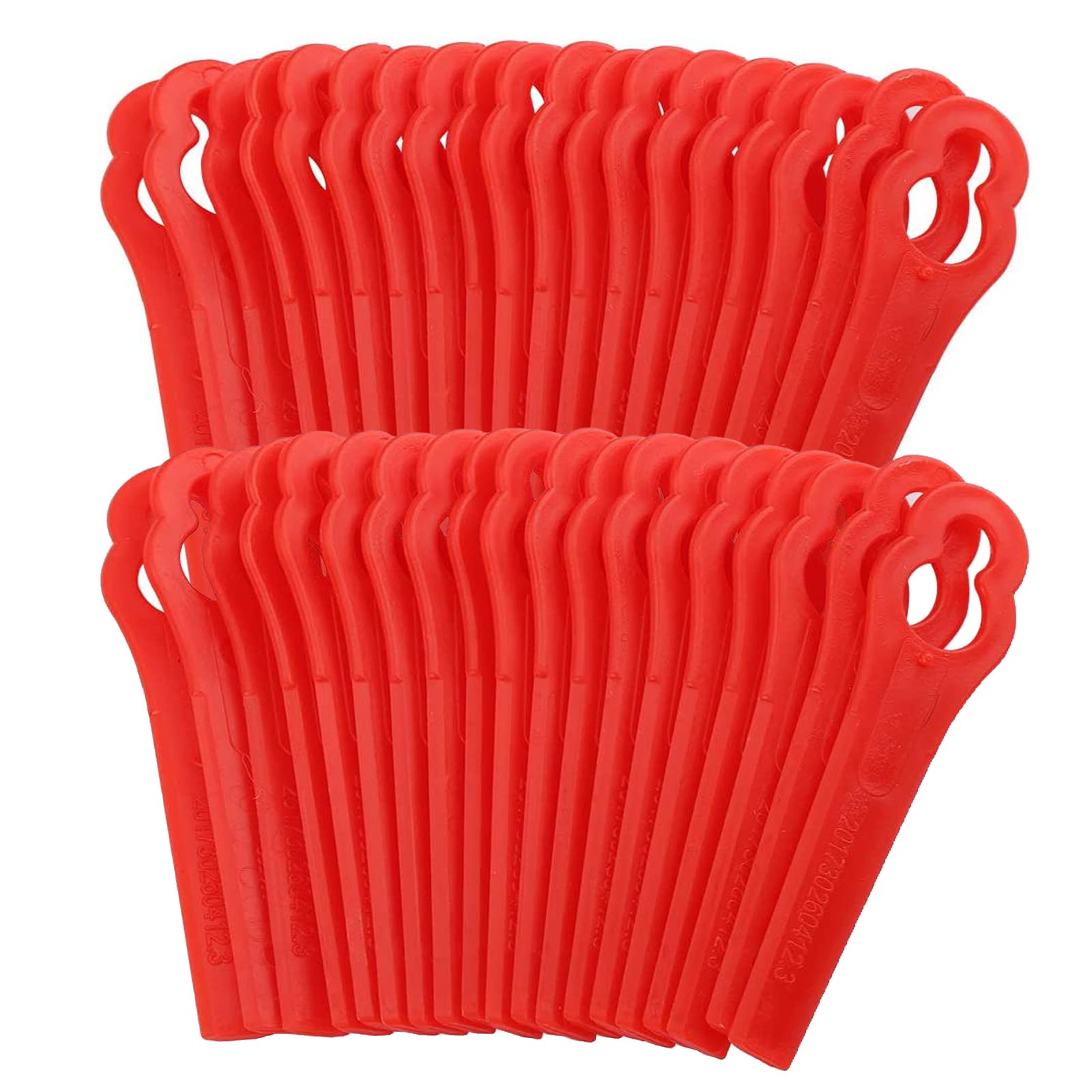 DHinkyoung 100 Pcs Plastic Grass Trimmer Blades for Most Cordless Mower, Lawn Mower Replacement Blades Compatible with Swift Ryobi VonHaus PolyCut 2-2 Gardening Mower Blades Replace