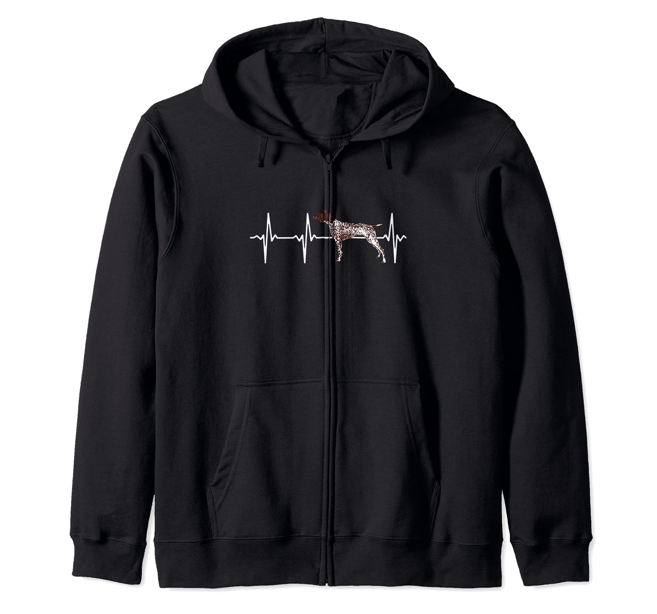 German Shorthaired Pointer Heartbeat Love My Dog Zip Hoodie