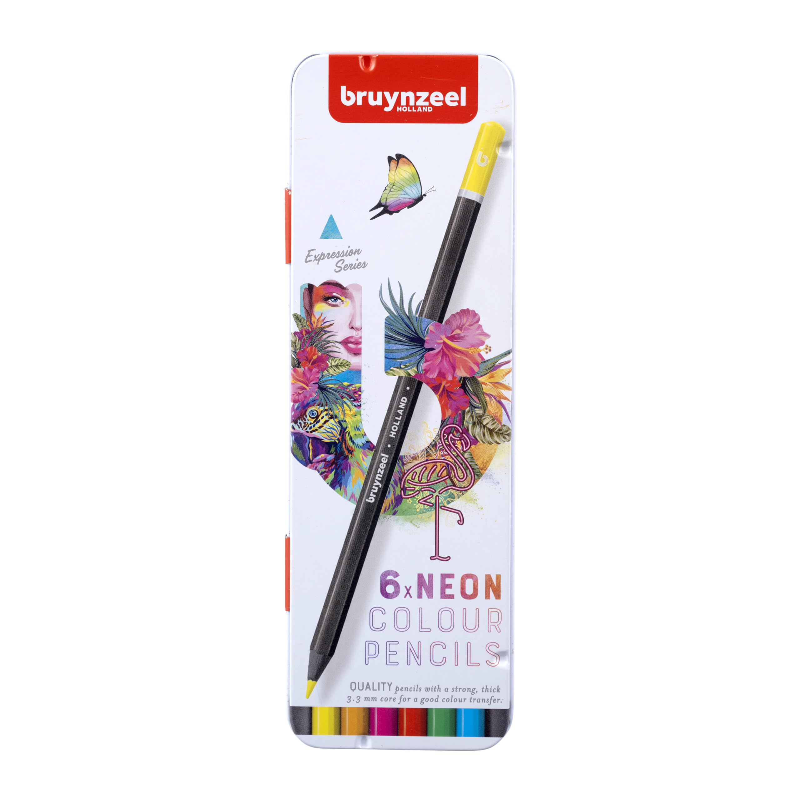 Bruynzeel Expression Colour Pencils 6-Piece Set in Tin, Neon