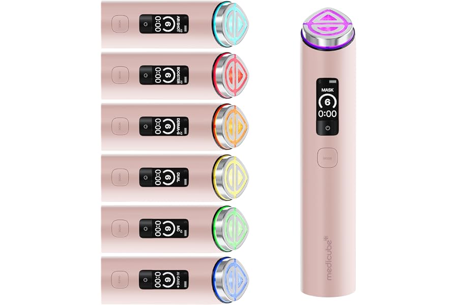 medicube Booster Pro X2™ - 7 in 1 Glow Beauty Device, 2X Glow Care, Pink | 7-IN-1 Korean Skincare Device - 2X Care for Glow,