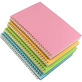 Aacehlh Spiral Notebook Journal,5.5" x 8.5" Plastic Hardcover College Ruled Notebook with 4 Colors,80 Sheets / 160 Pages Per Journal for Work,Study and Notes (light green,light blue,yellow,pink).