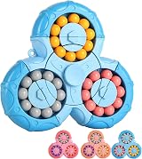 SUOXU Magic Bean Rotating Cube - Finger Jigsaw Puzzle Toy Blue