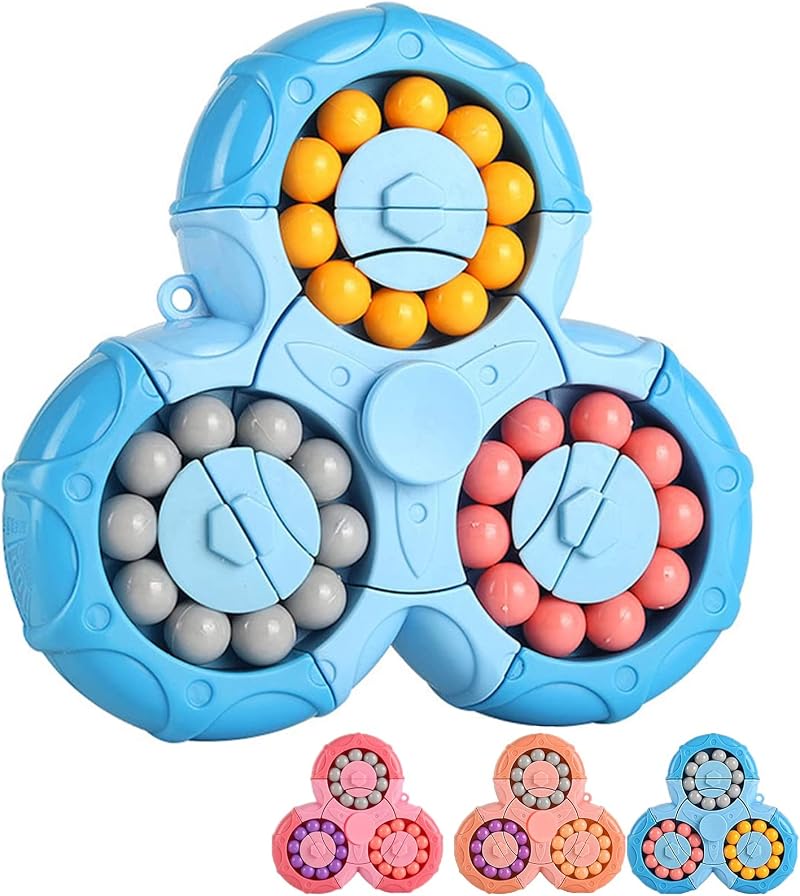SUOXU Magic Bean Rotating Cube - Finger Jigsaw Puzzle Toy Blue