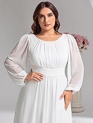 Ever-Pretty Women's Round Neck Long Lantern Sleeves