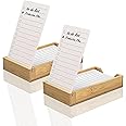 2 Pack Daily To Do List Planner, Daily ToDo Checklist Cards and Bamboo Stand, 100 To Do Cards, Productivity System Planners Notebook for Work Office Accessories