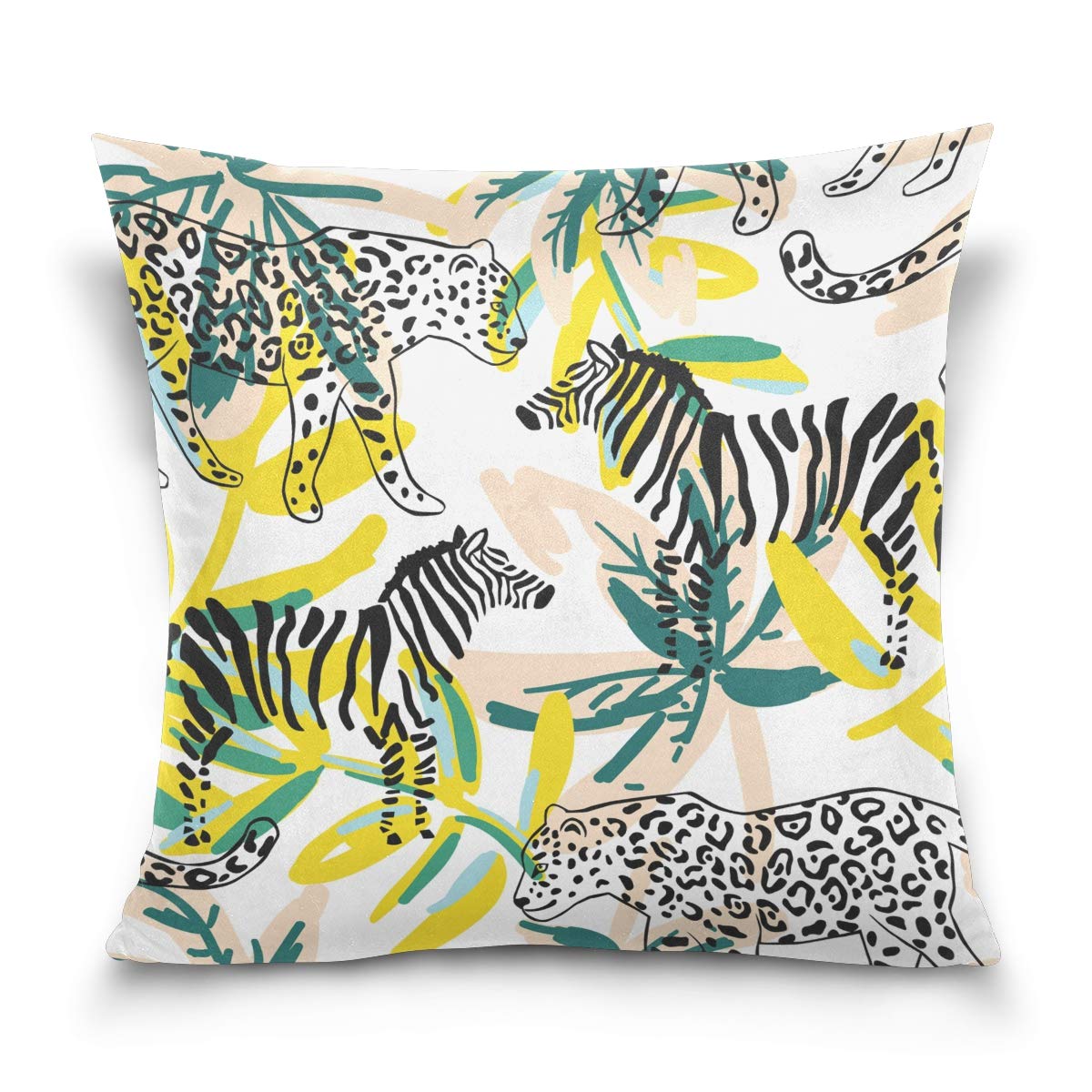 Amazon Com Throw Pillows For Bed Tropical Leopard Zebra Palm