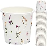 Crisky 150 Pack Paper Bathroom Cups 3oz Disposable, Elegant Design Floral Small Mouthwash Cups, Hot/Cold Beverage Coffee, Dessert for Birthday Parties, Home-use, Picnics, Ceremonies Any Events